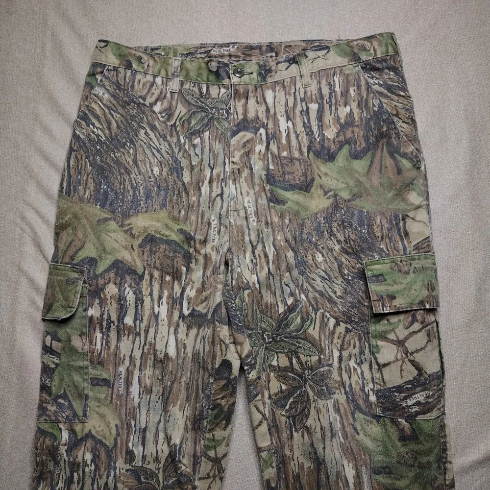 Realtree Camo Cargo Pants Mens 40 Green Camouflage Straight Leg Made In USA